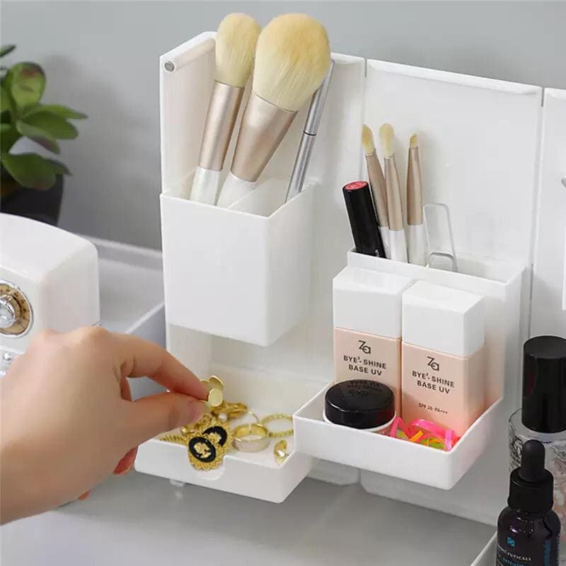 Multifunctional Collapsible Desktop pen holder, Magnetic Opening Closing Plastic Pen Case, Creative Multifunction Magnet Switch Pen Holder, Plastic Stationary and Cosmetic Organizer Multifunctional Collapsible Desktop pen holder, Magnetic Opening Closing Plastic Pen Case, Creative Multifunction Magnet Switch Pen Holder, Plastic Stationary and Cosmetic Organizer
